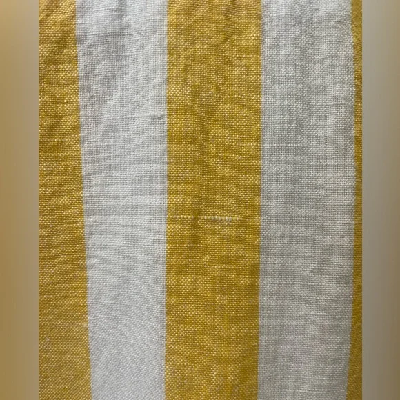 Women’s GAP Yellow and White Striped Square neck Midi Linen Blend Dress size 14 - Picture 5 of 13